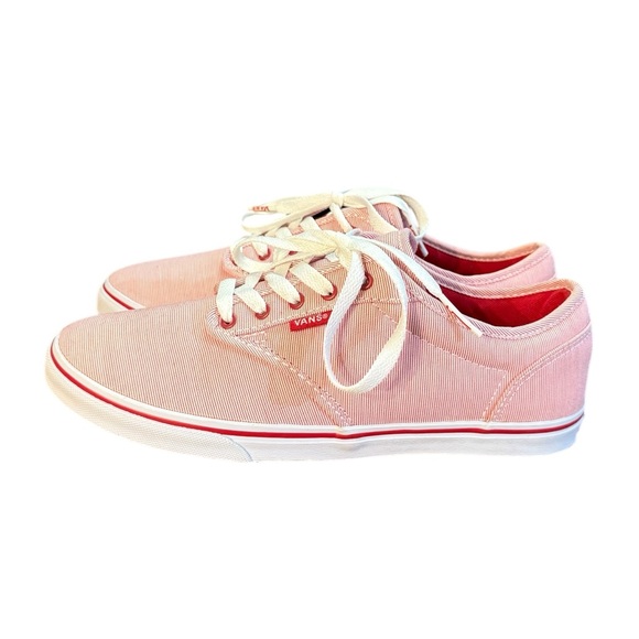 Vans NWOT Off the Wall Pink White Pin Stripes canvas shoes Women’s Size 8 - Picture 3 of 8